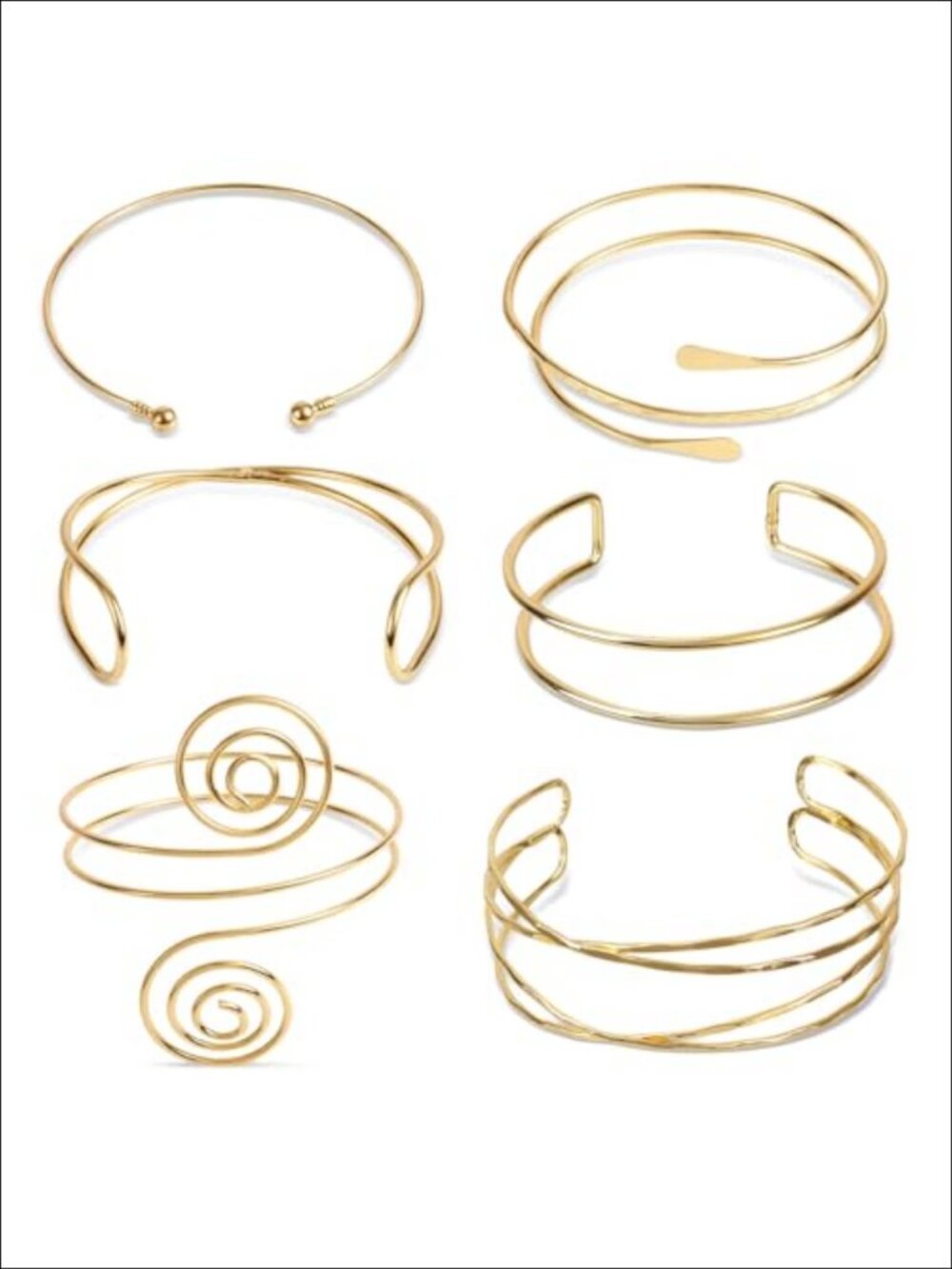 Gold Open Cuff Bracelet Set Adjustable Armband for Women Jewelry Gift